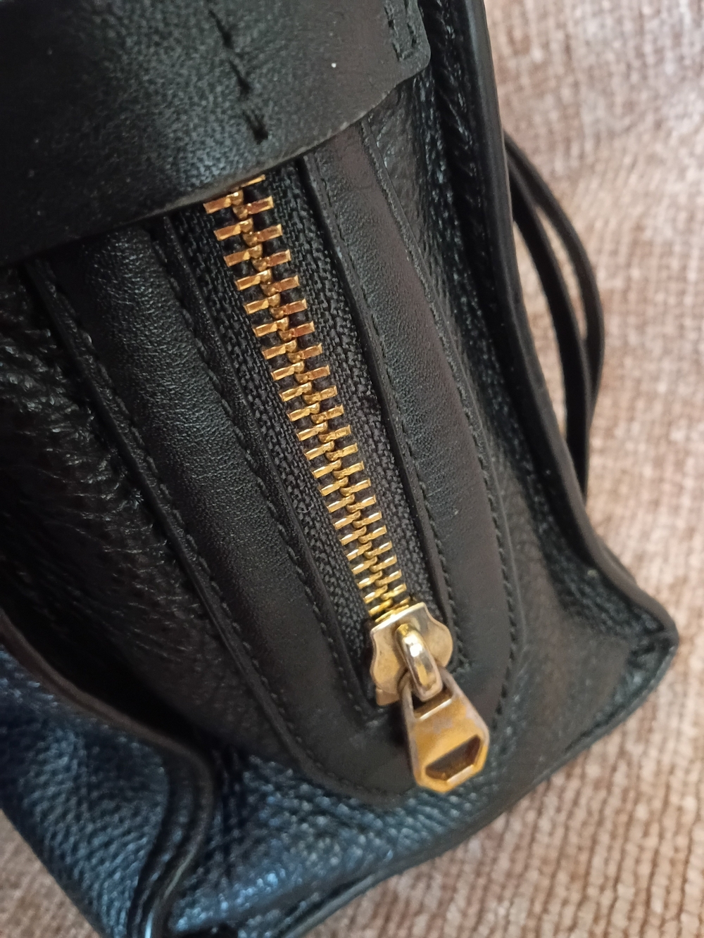 Rebecca Minkoff Black Pebbled Leather Satchel with Blue Multi-Color Scarf - Picture 8 of 16